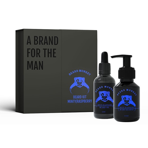 Beard Monkey Gift Set Minty & Raspberry
